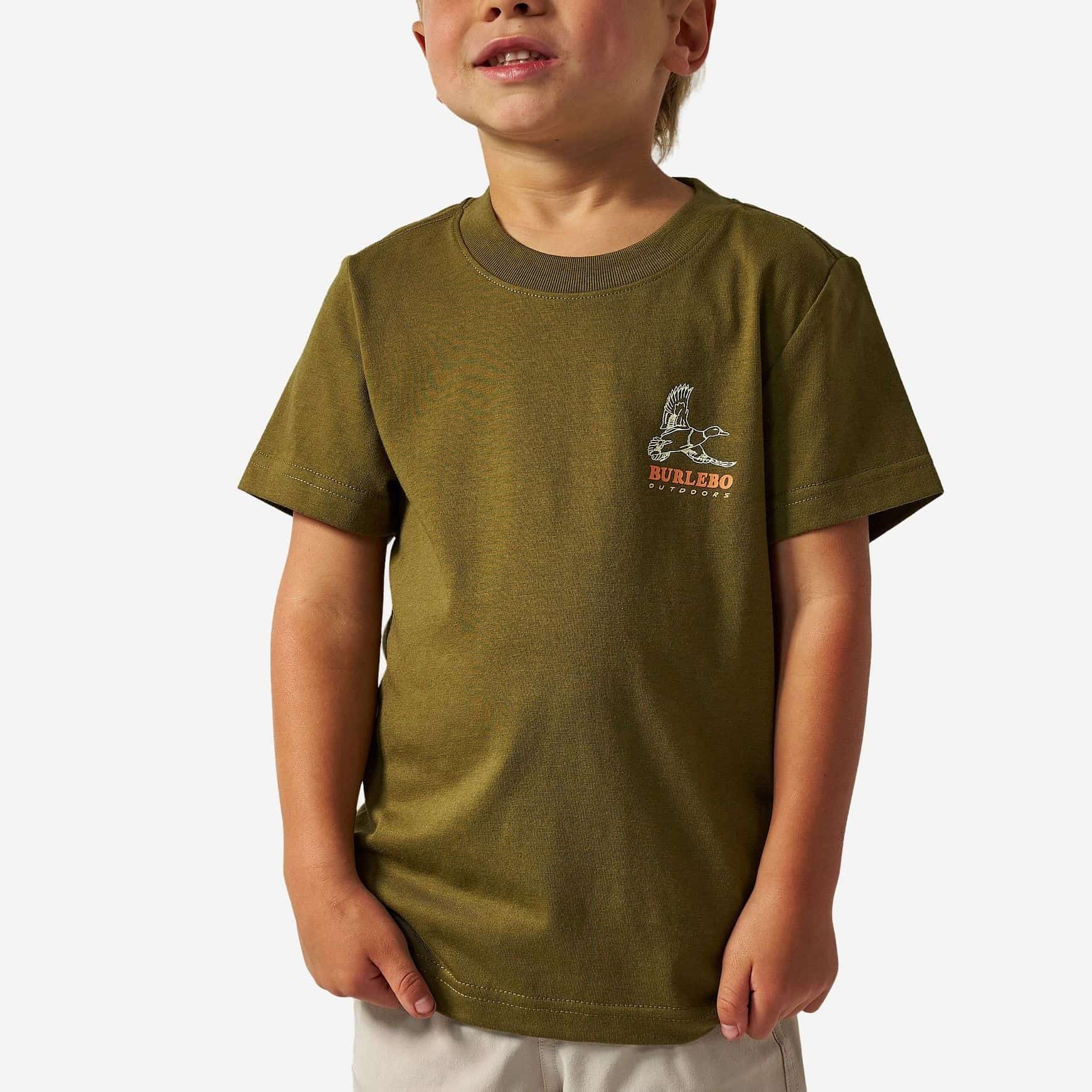 Burlebo Toddler & Youth Duck Wild T-Shirt in Hunter Green