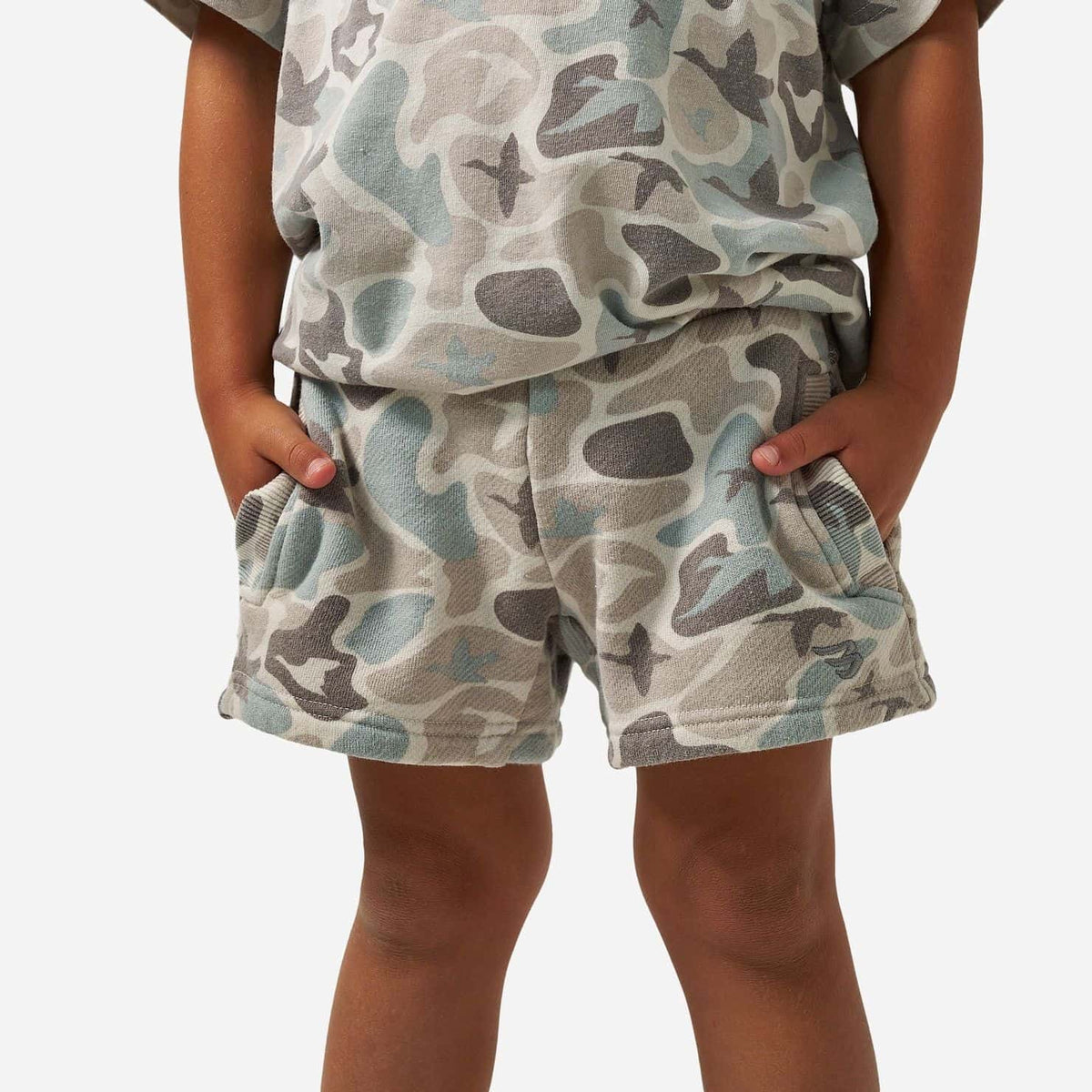Burlebo | Youth Vintage Washed Shorts - Mallard Mayhem Camo