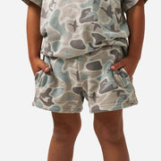 Burlebo | Youth Vintage Washed Shorts - Mallard Mayhem Camo