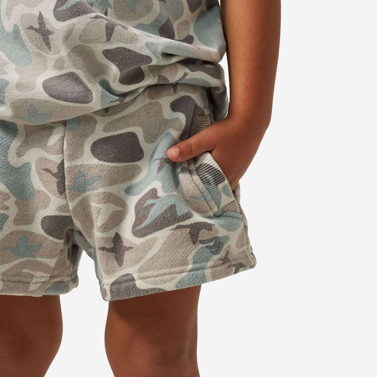 Burlebo | Youth Vintage Washed Shorts - Mallard Mayhem Camo