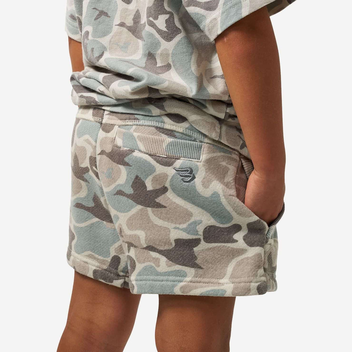 Burlebo | Youth Vintage Washed Shorts - Mallard Mayhem Camo