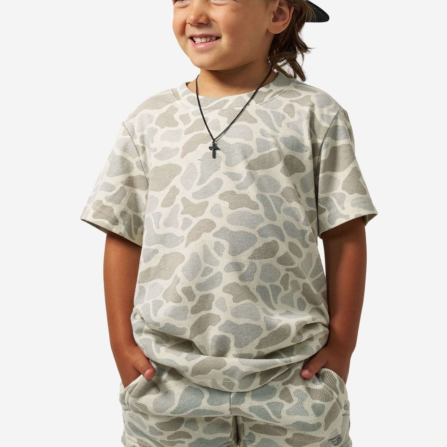 Burlebo Toddler & Youth Vintage Washed T-Shirt in Classic Deer Camo