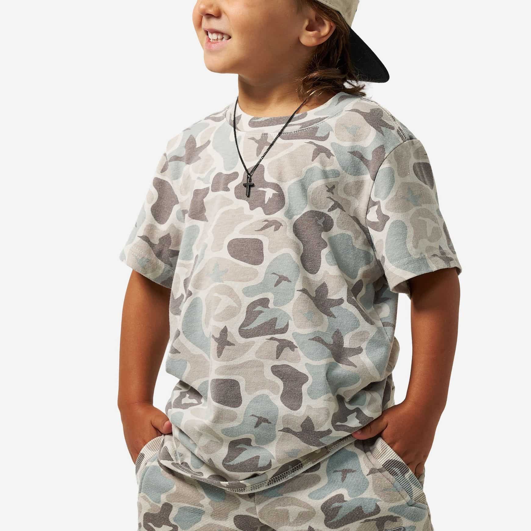 Burlebo Toddler & Youth Vintage Washed T-Shirt in Mallard Mayhem Camo