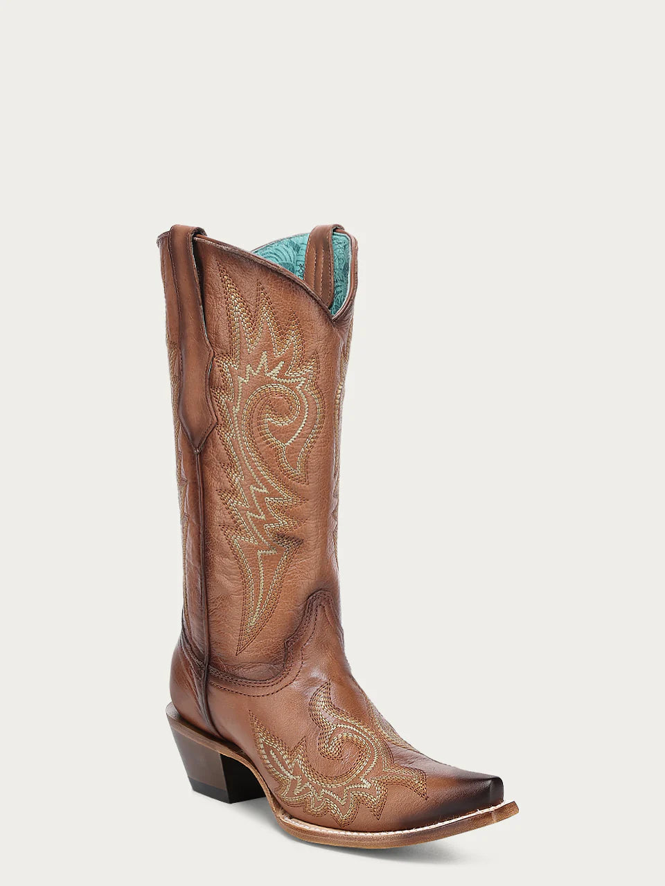 Women's Corral Shedron Flames Embroidery Snip Toe Western Boot