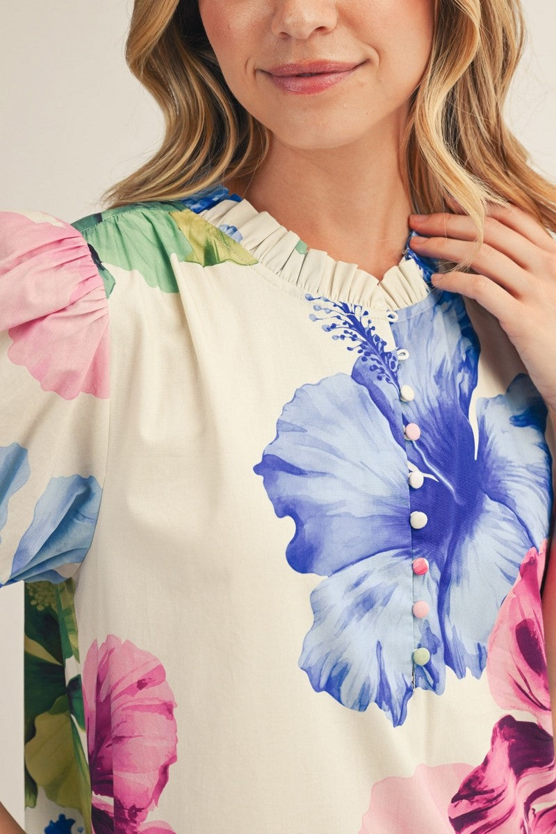 Blooming Canvas Midi Dress