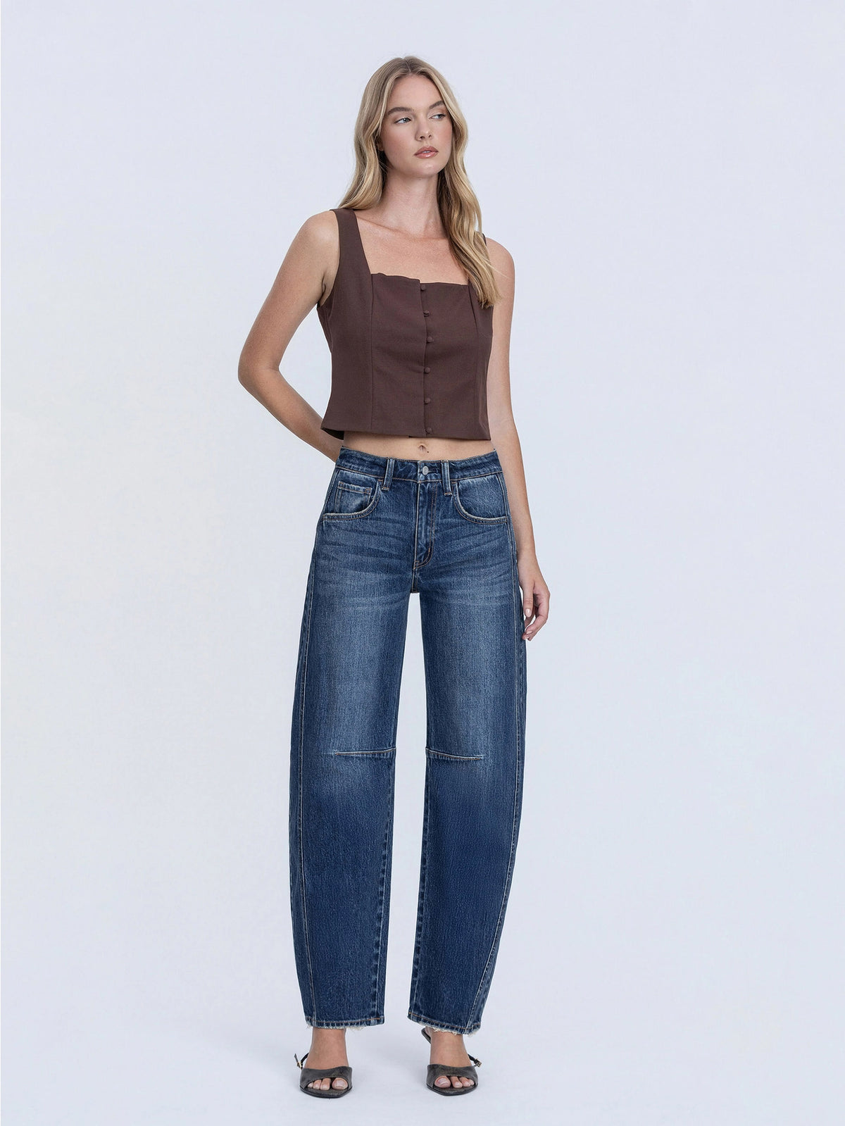 The Jade High Rise Barrel Jeans