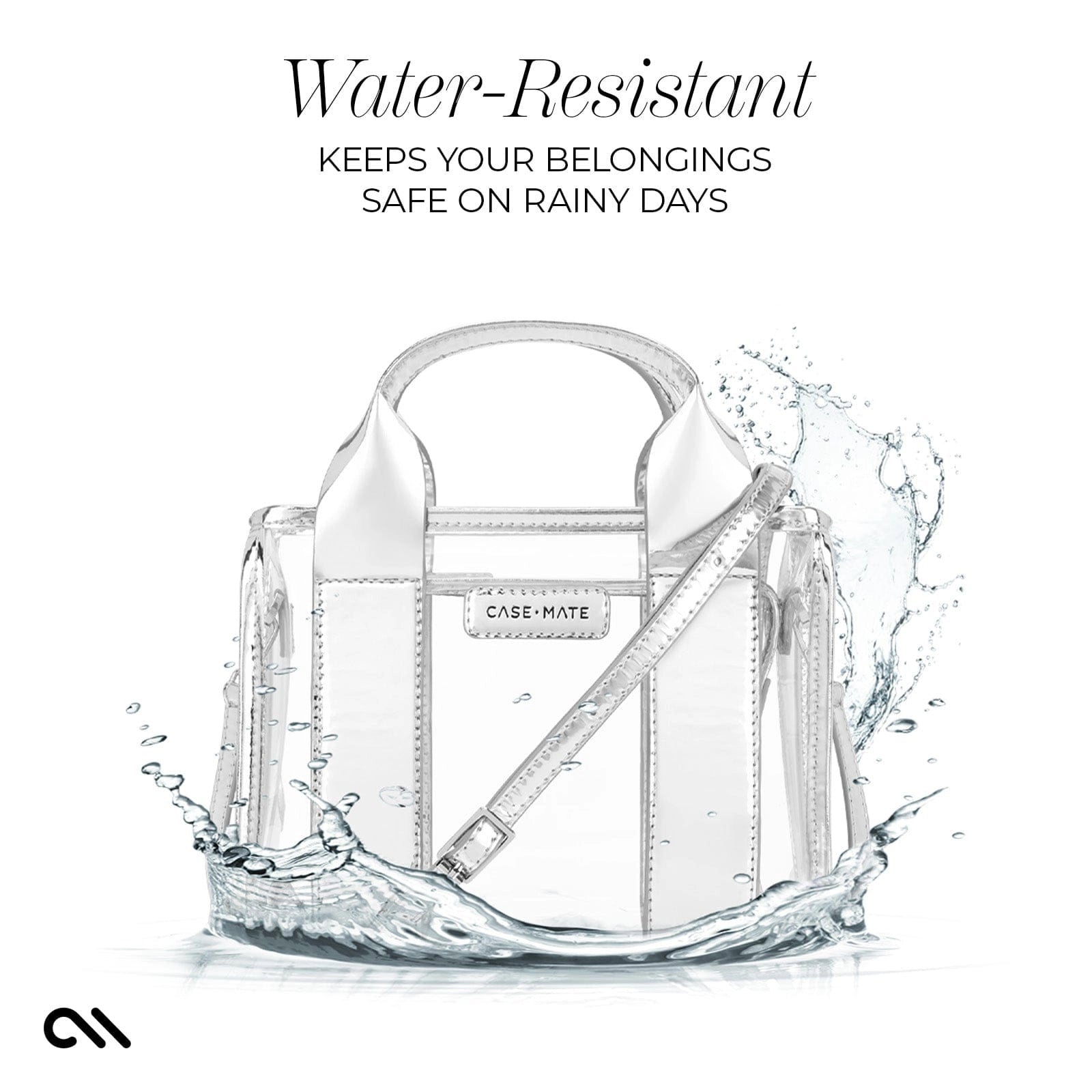 Case-Mate Clear Stadium Bag - Silver Chrome