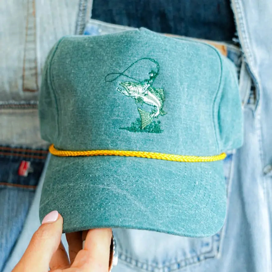 Cowboy Fishin' Canvas Trucker Hat