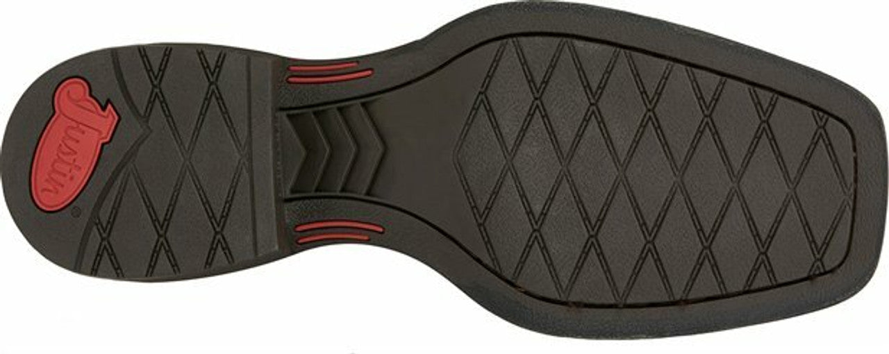 Bota marrón con punta cuadrada ancha Justin Cantor para hombre