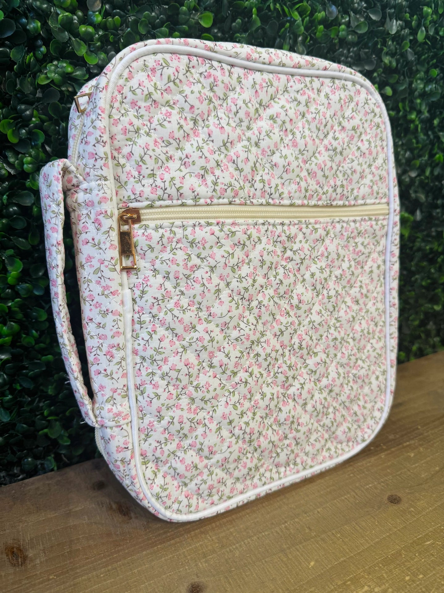 Quilted Bible Cover | Pink Floral