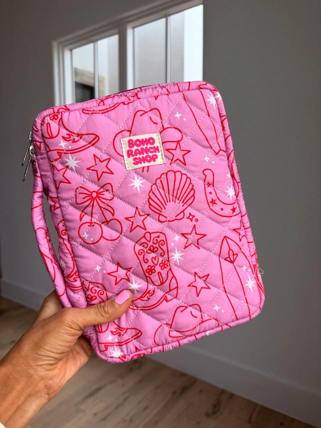 Quilted Bible Cover/Bible Case | Pink Western