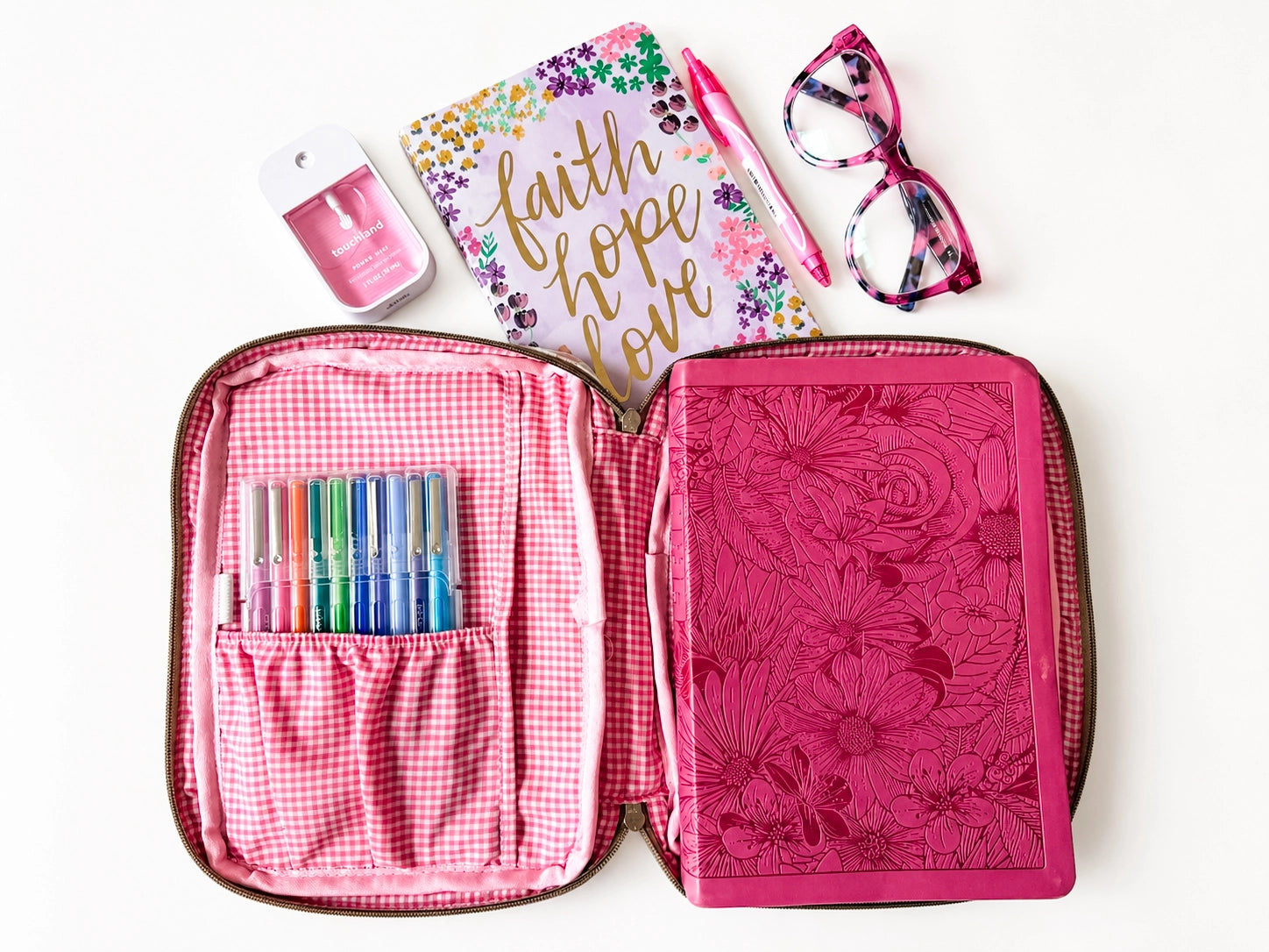 Quilted Bible Cover/Bible Case | Pink Western