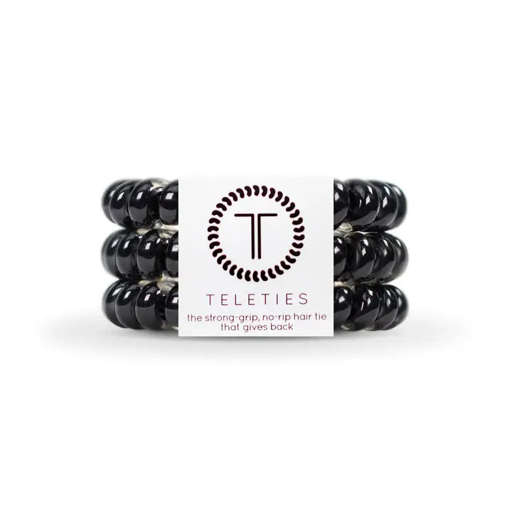 Teleties Spiral Hair Coils | Large | Jet Blac Hair Ties