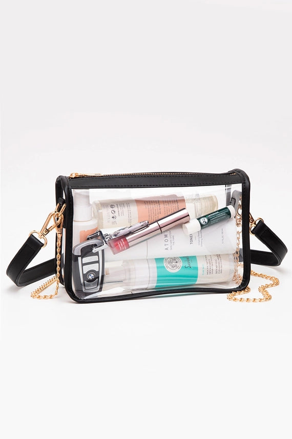 Clear Stadium Bag in Black