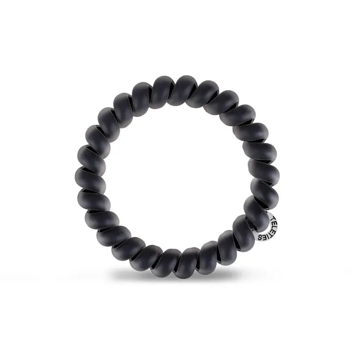 Teleties Spiral Hair Coils | Large | Matte Black Hair Ties