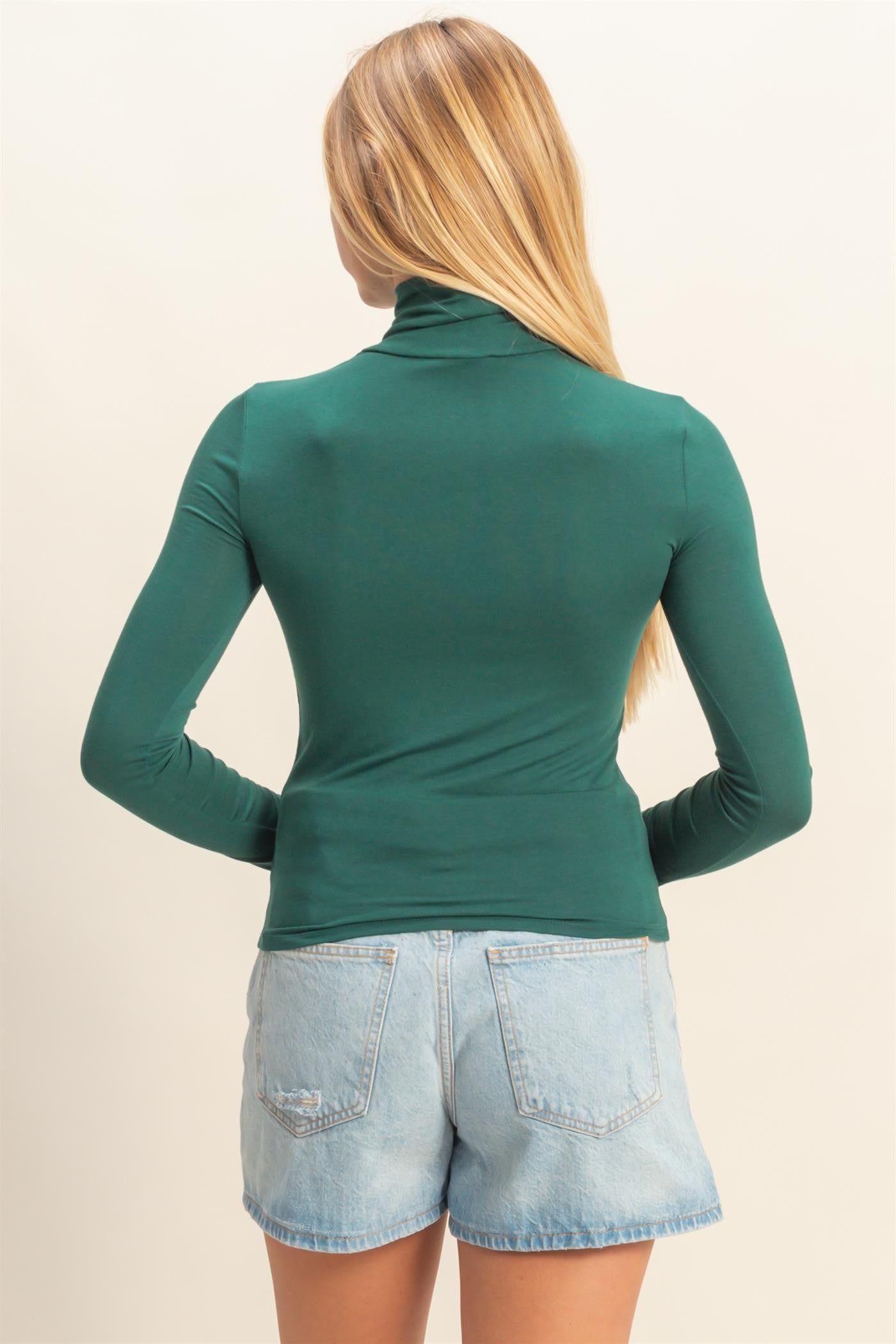 Simply Chic Fitted Dark Green Top