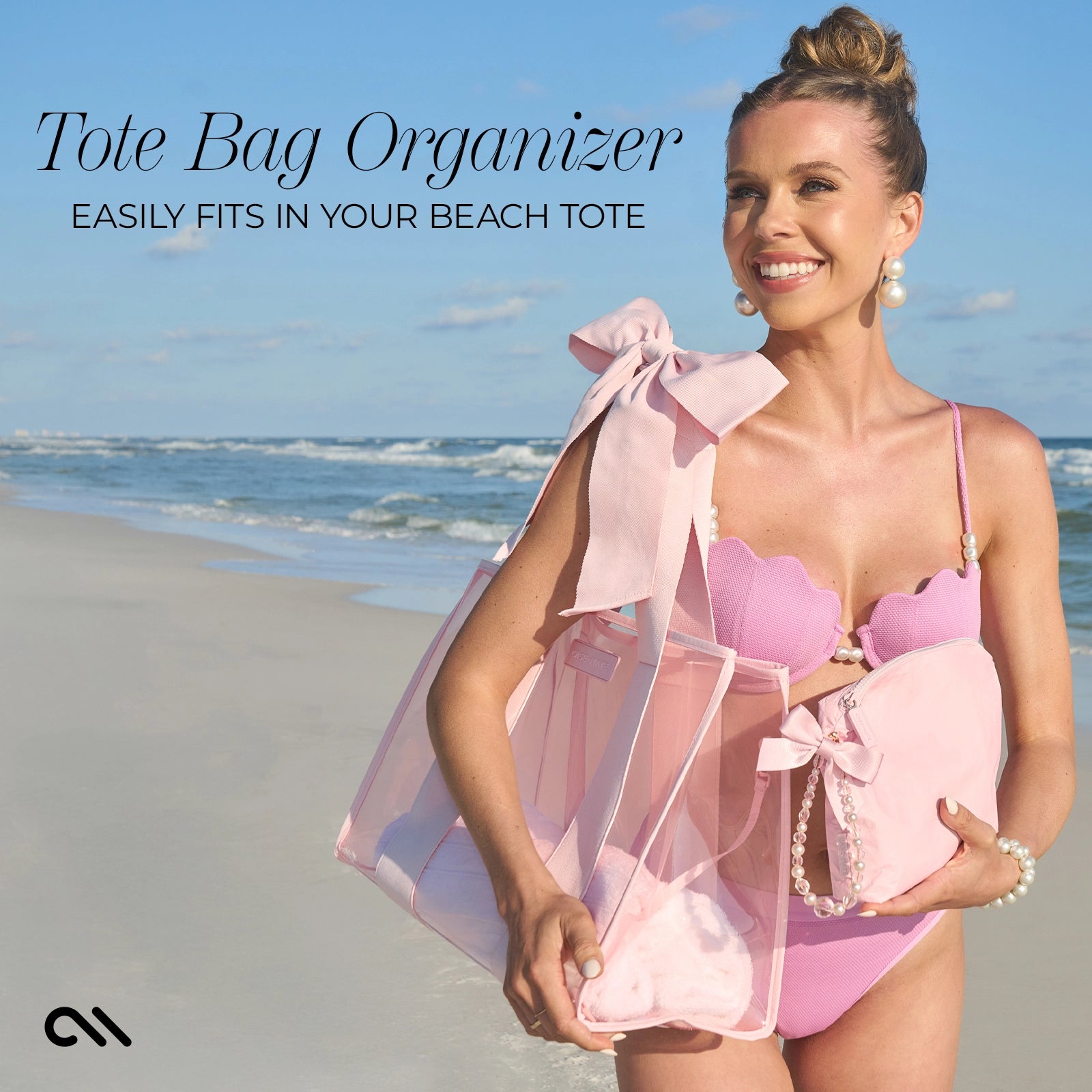 Case-Mate Bow Waterproof Zip Pouch - Ballet Pink