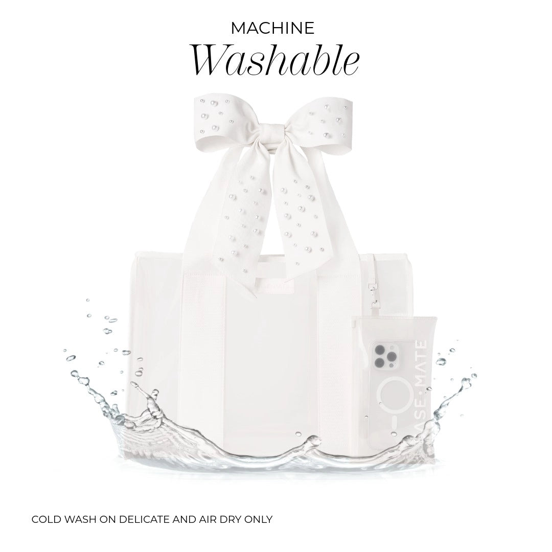 Case-Mate Bow Jelly Tote Bag - Ivory Pearl