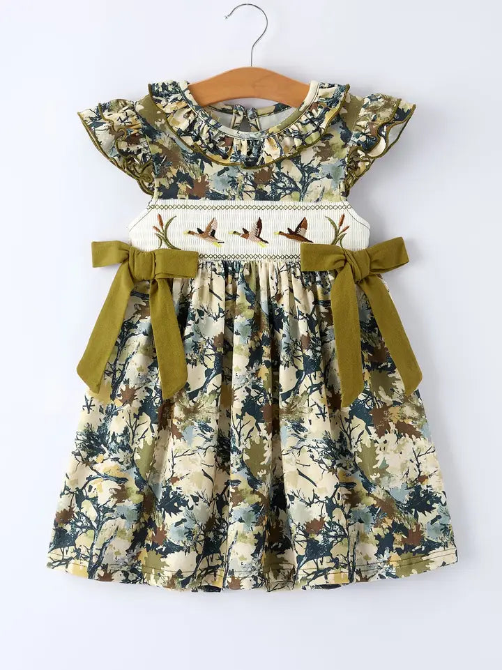 Duck Blind Smocked Dress