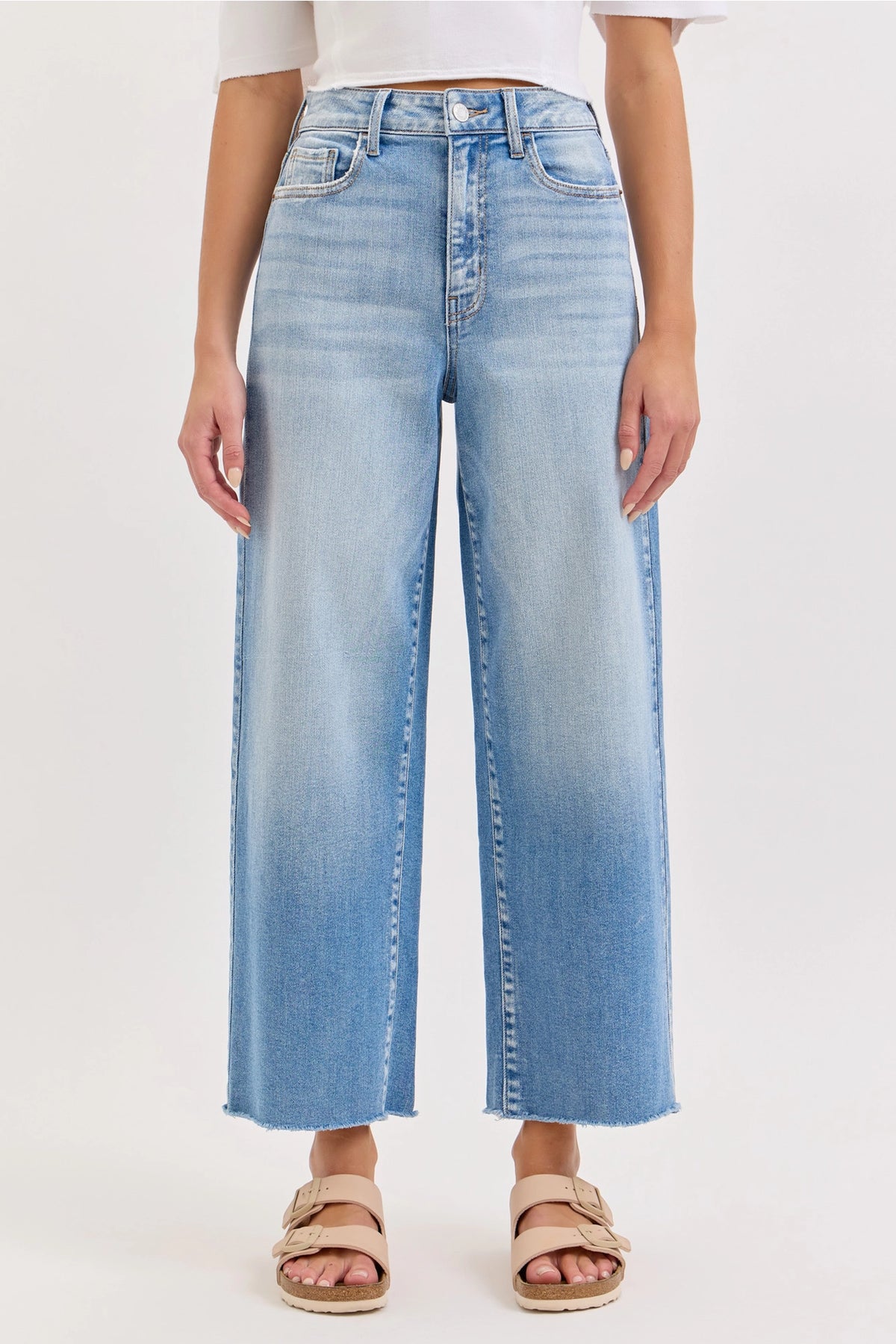 The Louise High Rise Crop Wide Leg Jeans