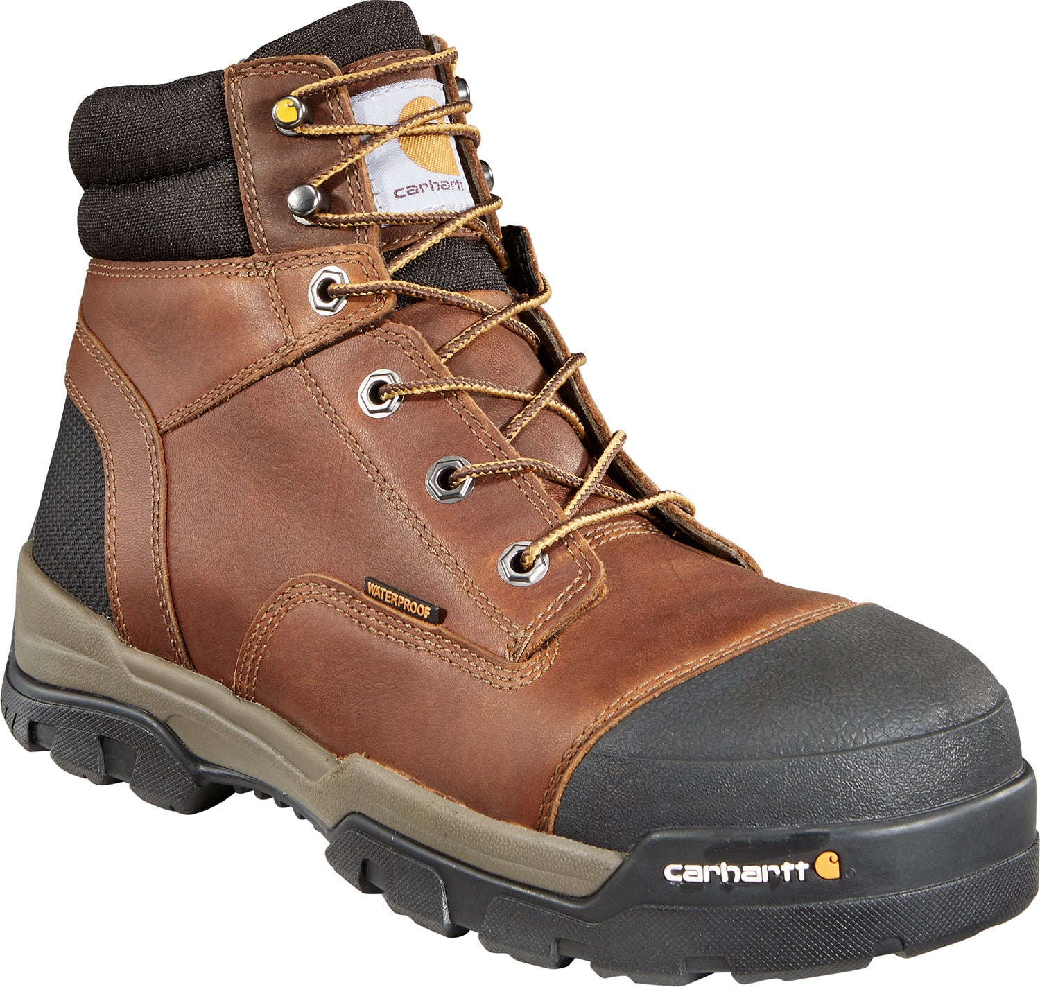 Botas de trabajo Carhartt Ground Force de 6" impermeables con puntera compuesta y cordones para hombre