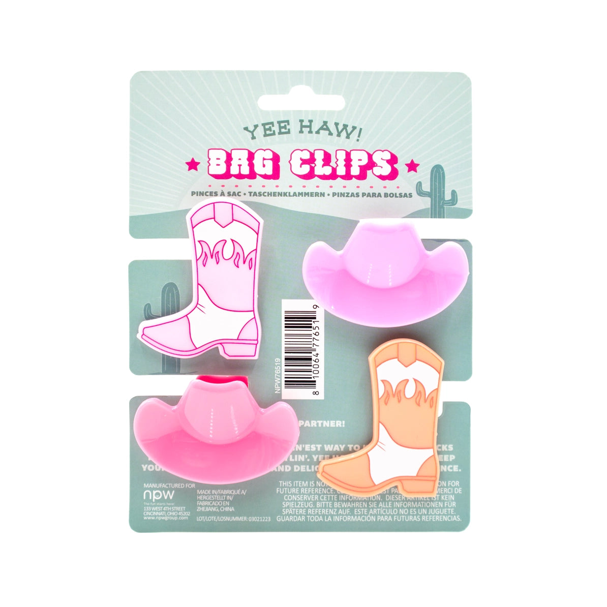 Yee Haw Bag Clips- 4 Pack