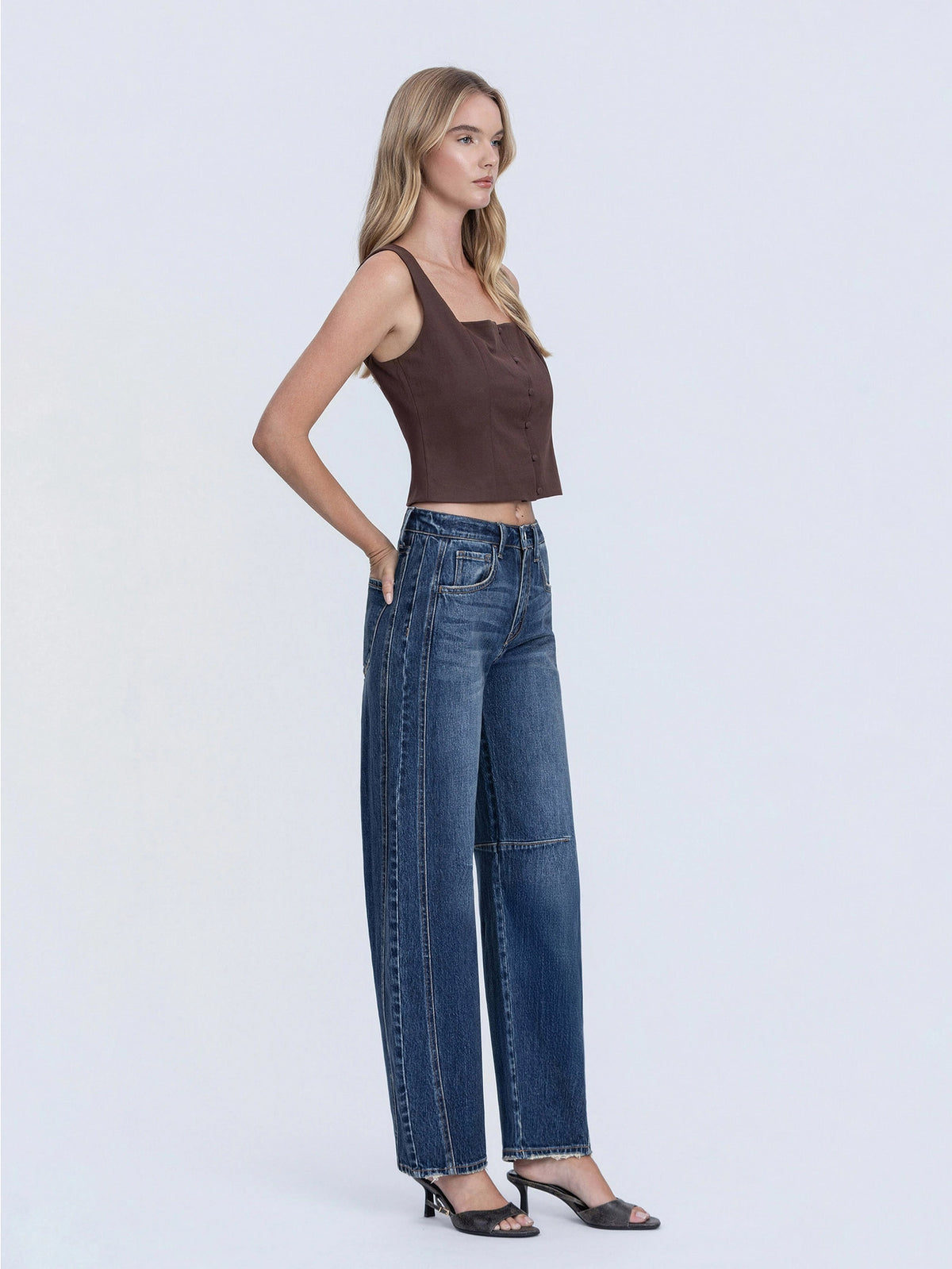 The Jade High Rise Barrel Jeans