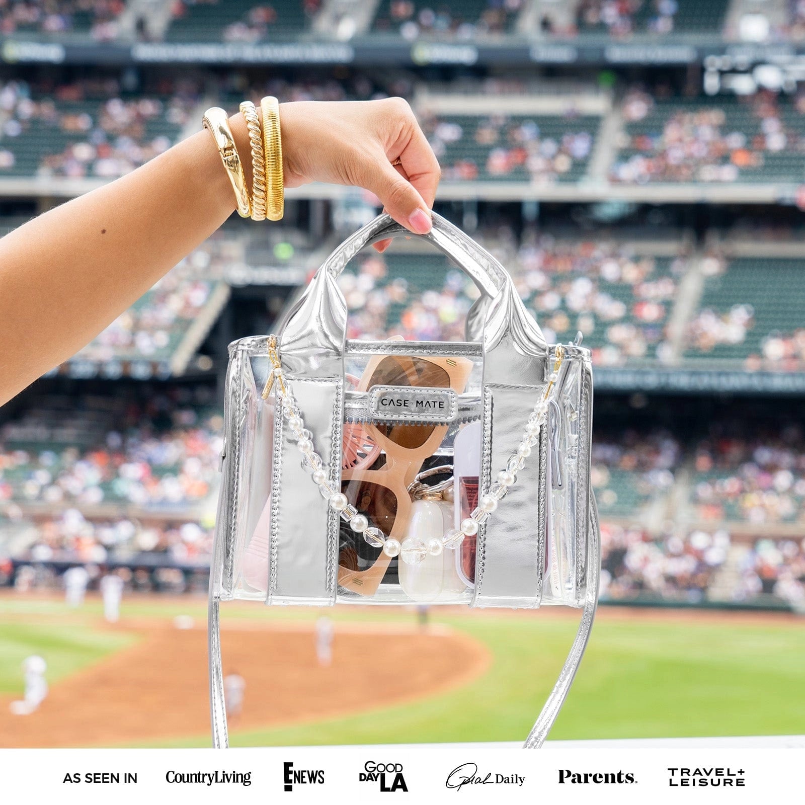 Case-Mate Clear Stadium Bag - Silver Chrome