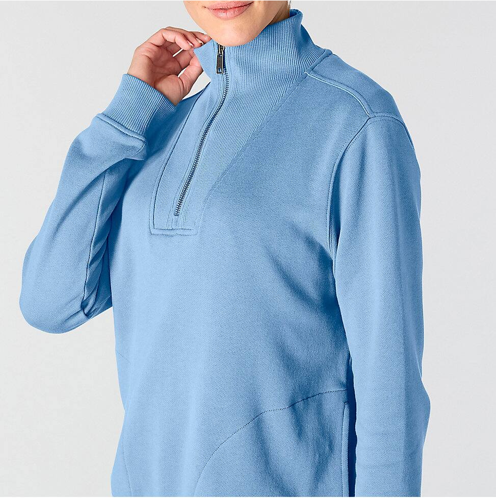 Carhartt | Women's Tencel Relaxed Fit Half Zip Sweatshirt in Workwear Blue