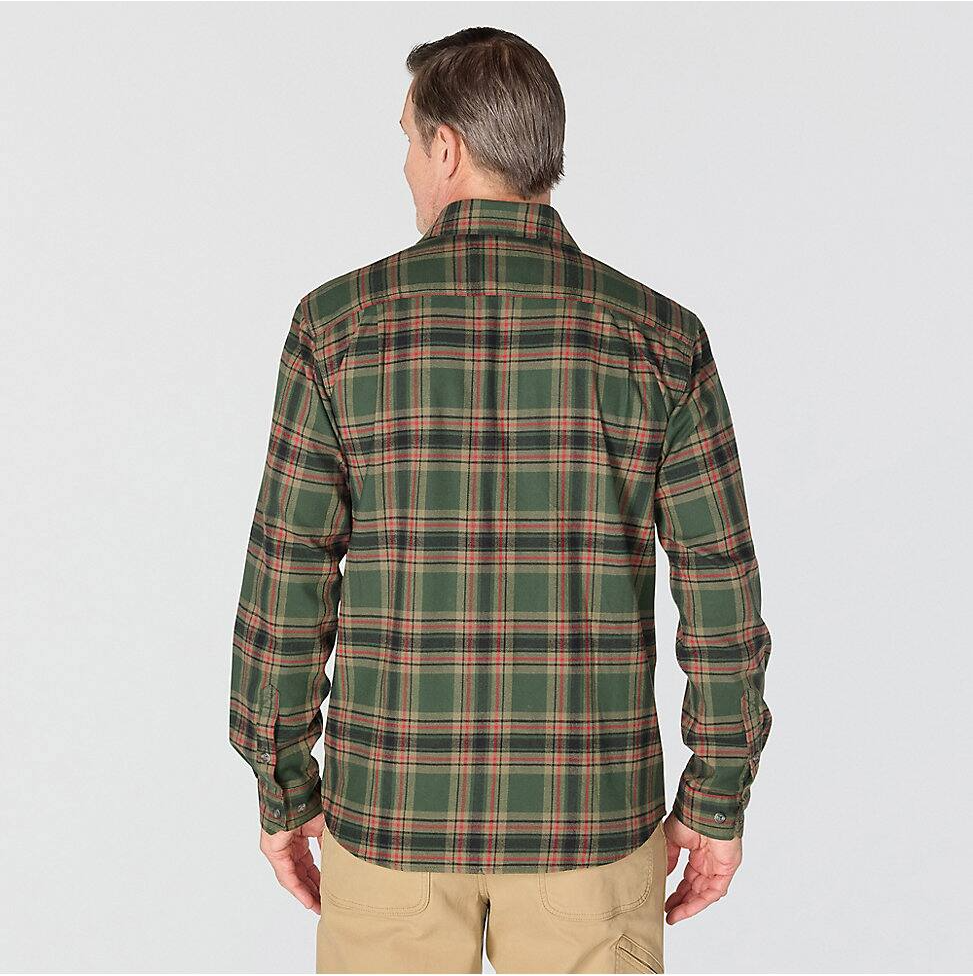 Carhartt Men's Hamilton Relaxed Plaid Shirt in Green/Amber