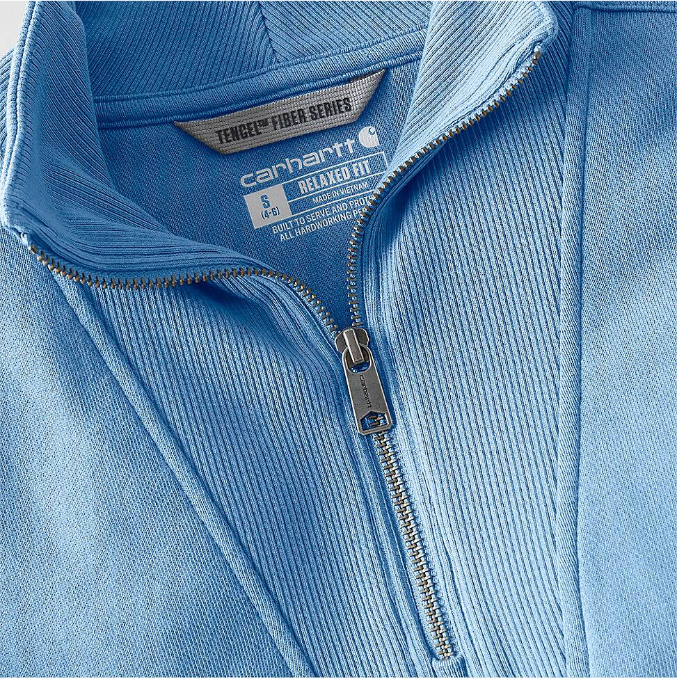 Carhartt | Women's Tencel Relaxed Fit Half Zip Sweatshirt in Workwear Blue