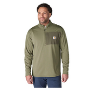 Carhartt Men's Force Ironwood Relaxed 1/2-Zip Pullover in Dusty Olive