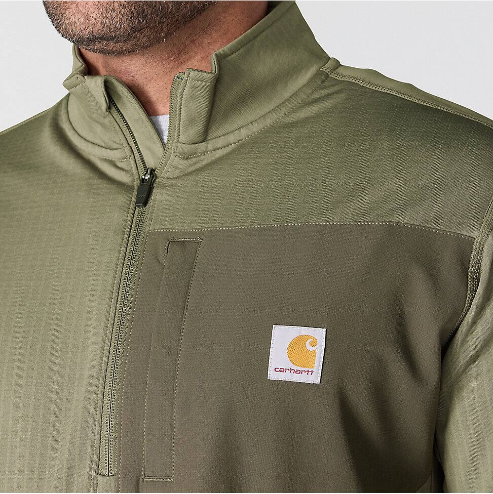 Carhartt Men's Force Ironwood Relaxed 1/2-Zip Pullover in Dusty Olive
