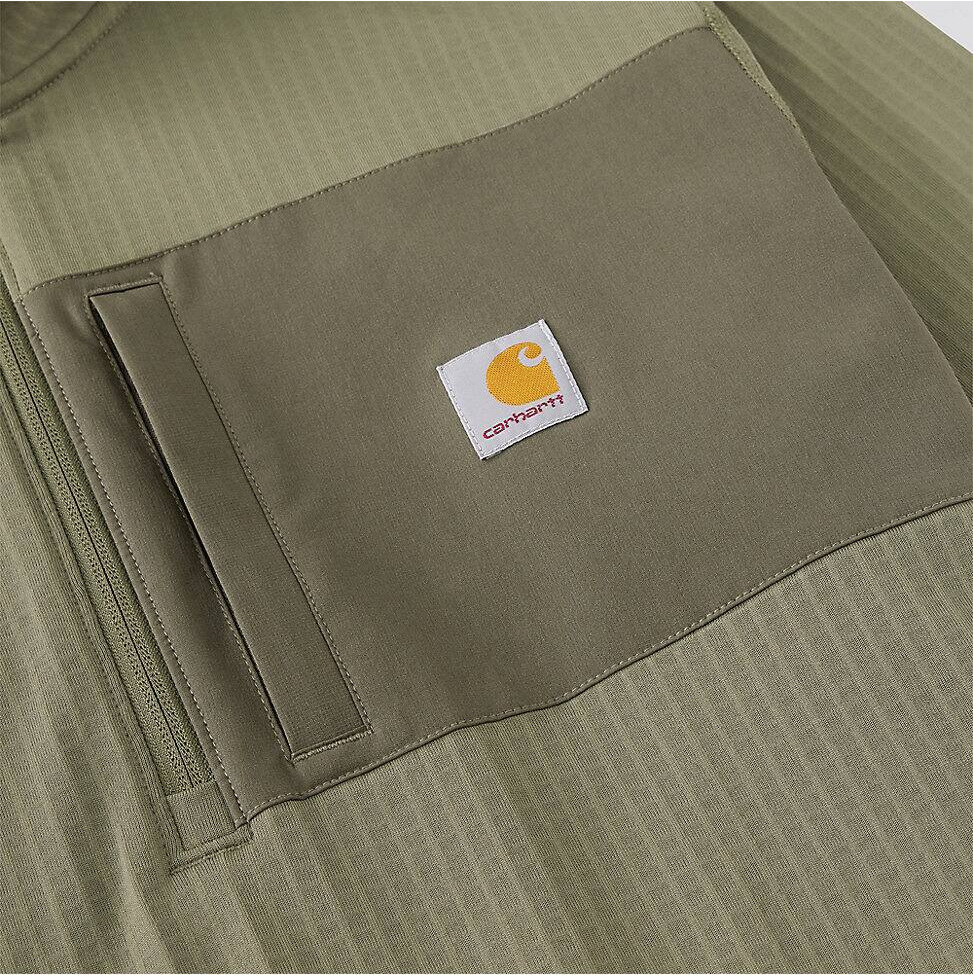 Carhartt Men's Force Ironwood Relaxed 1/2-Zip Pullover in Dusty Olive