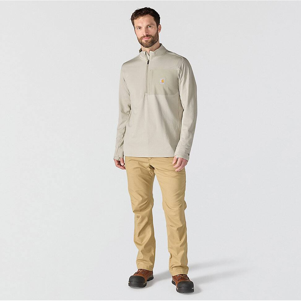 Carhartt Men's Force Ironwood Relaxed 1/2-Zip Pullover in Cobblestone