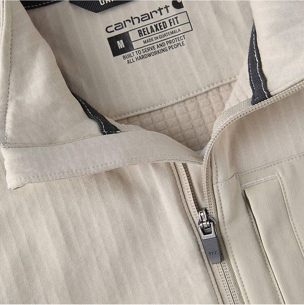 Carhartt Men's Force Ironwood Relaxed 1/2-Zip Pullover in Cobblestone