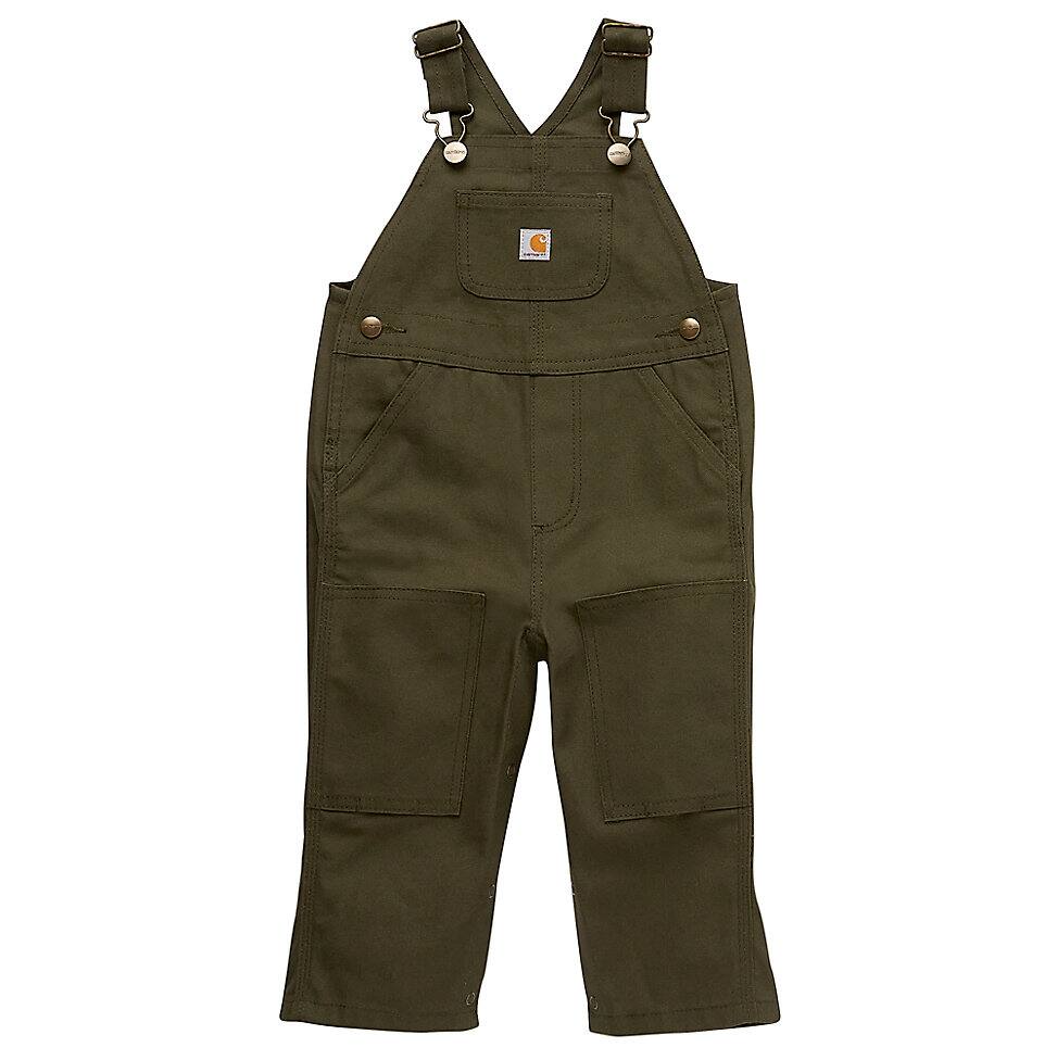 Carhartt Infant & Toddler Loose Fit Canvas Bib Overalls in Olive