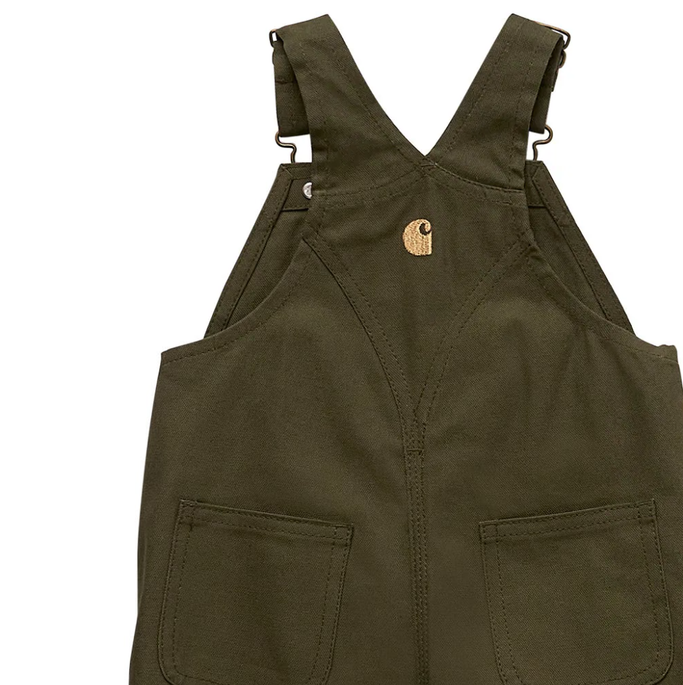 Carhartt Infant & Toddler Loose Fit Canvas Bib Overalls in Olive