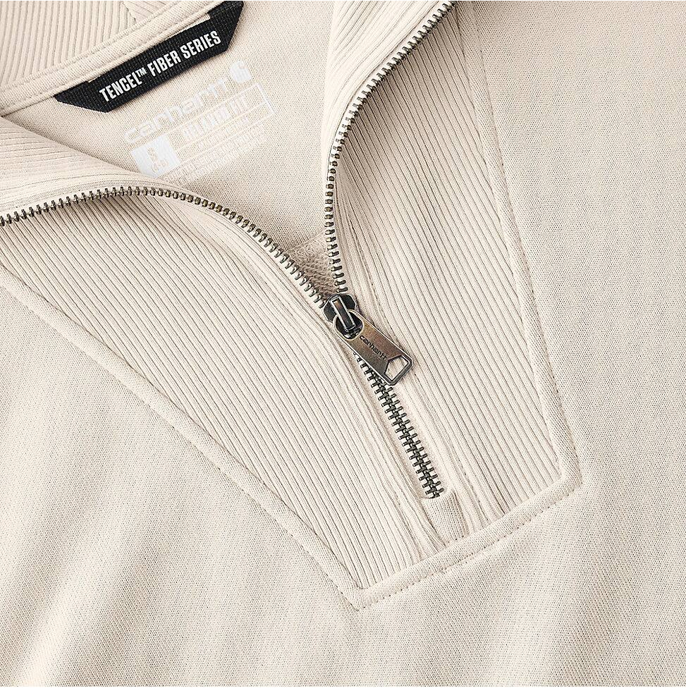 Carhartt | Women's Tencel Relaxed Fit Half Zip Sweatshirt in Oat Milk