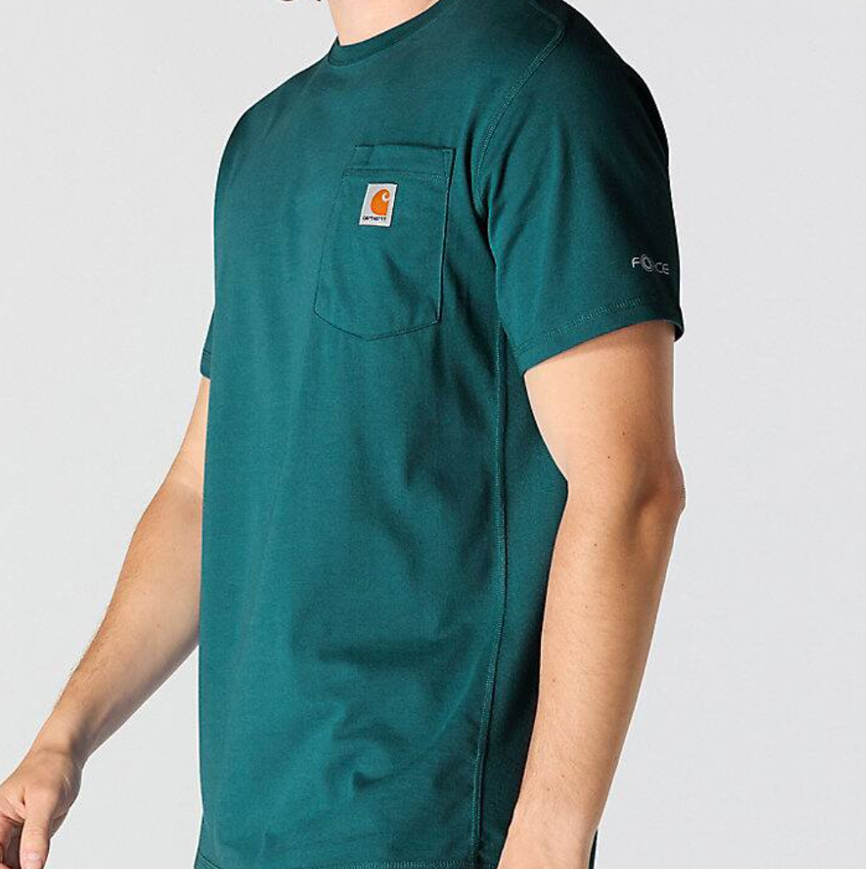 Carhartt Force Relaxed Fit Short-Sleeve Pocket T-Shirt in Greenstone