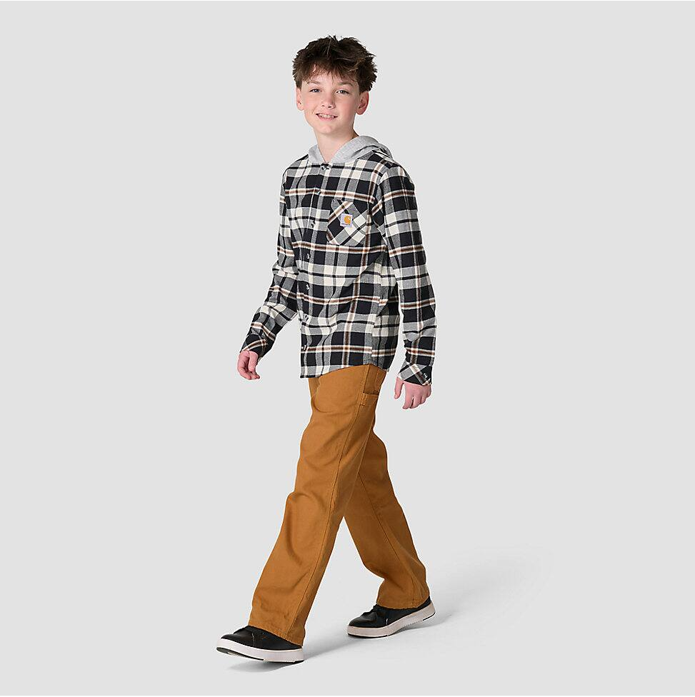 Carhartt Kid's Flannel Button-Front Hooded Shirt