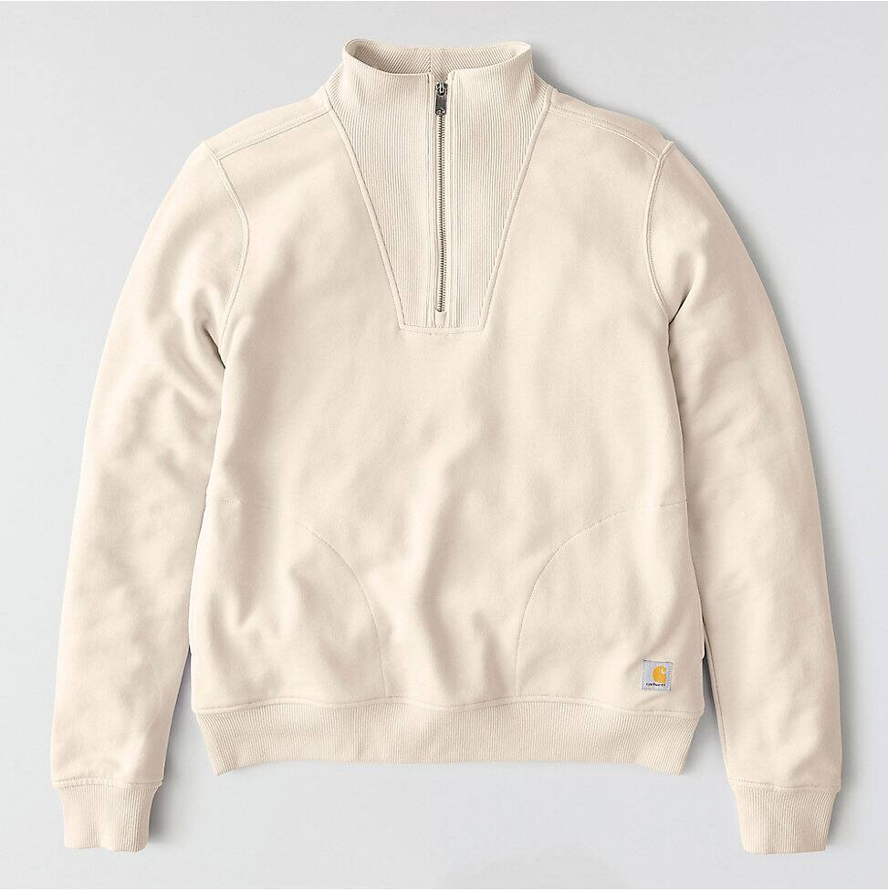 Carhartt | Women's Tencel Relaxed Fit Half Zip Sweatshirt in Oat Milk