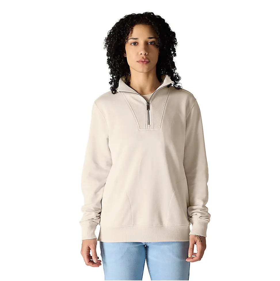 Carhartt | Women's Tencel Relaxed Fit Half Zip Sweatshirt in Oat Milk