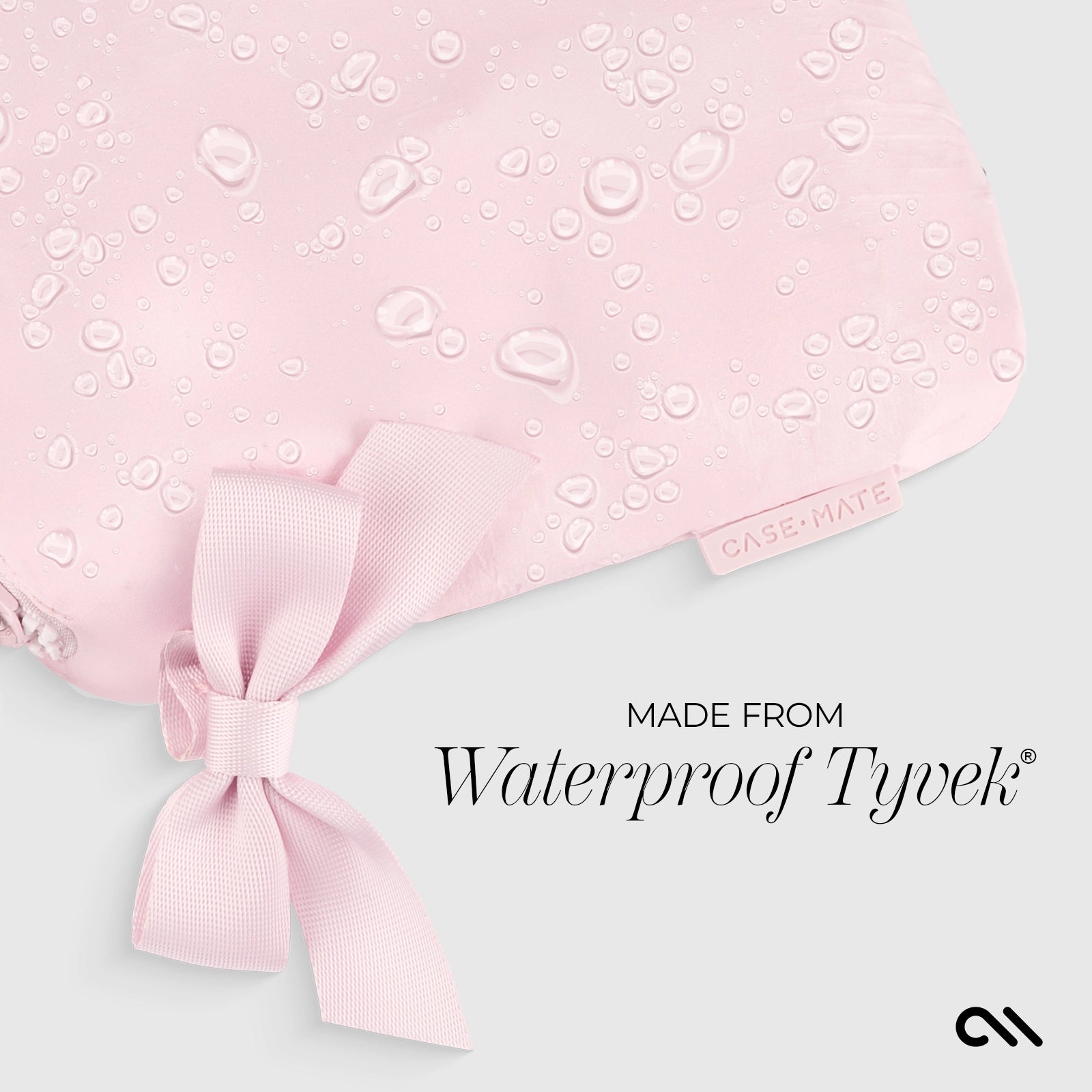 Case-Mate Bow Waterproof Zip Pouch - Ballet Pink