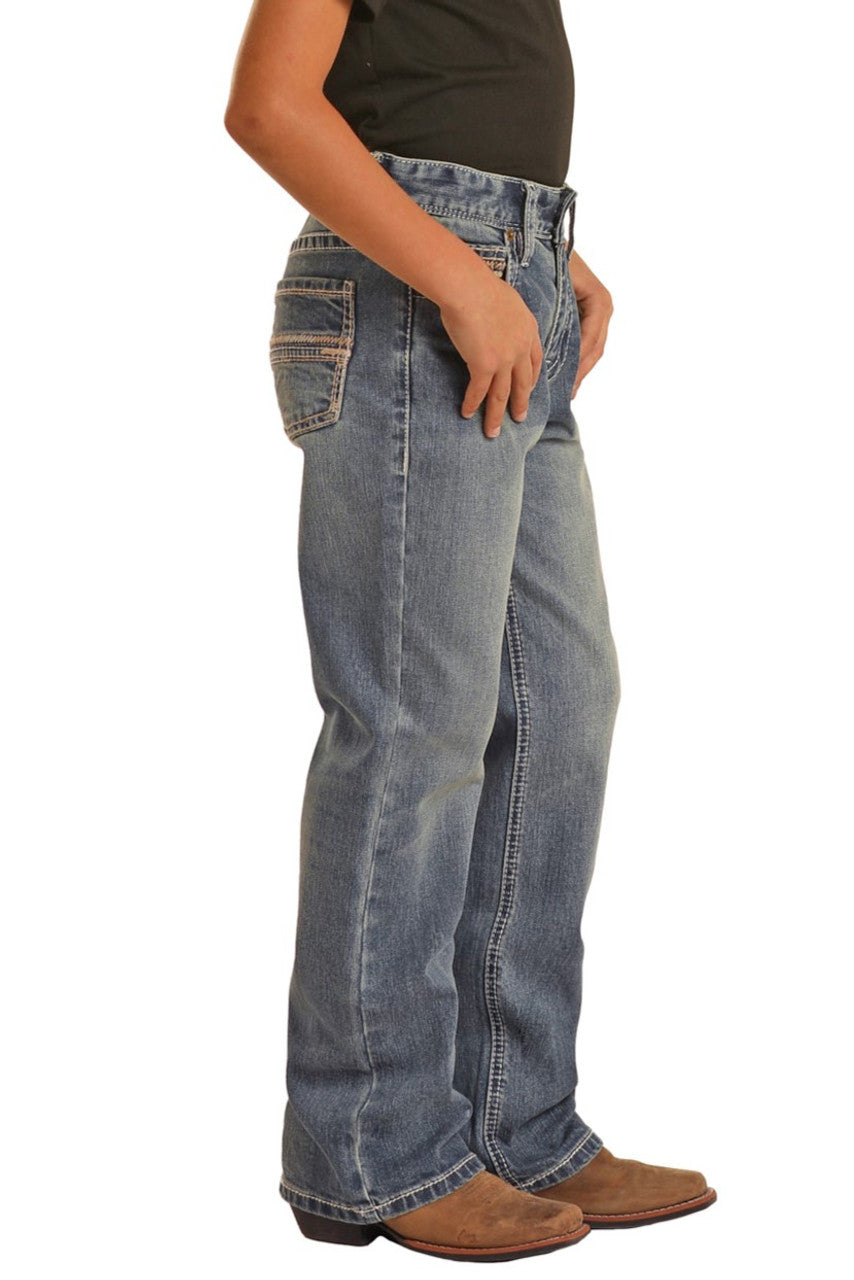 BOY'S ROCK & ROLL REGULAR FIT STRETCH BOOTCUT JEANS