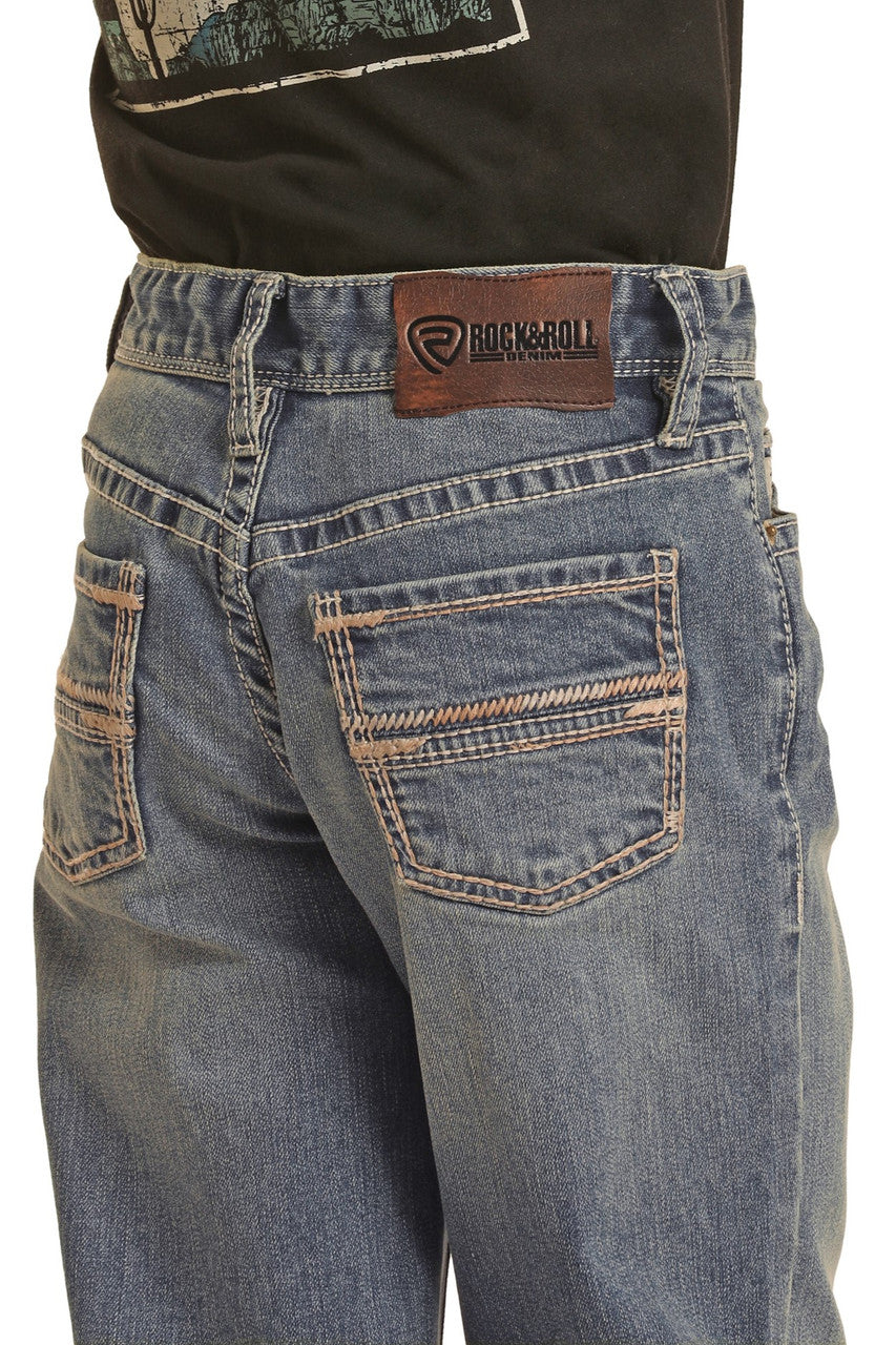 BOY'S ROCK & ROLL REGULAR FIT STRETCH BOOTCUT JEANS