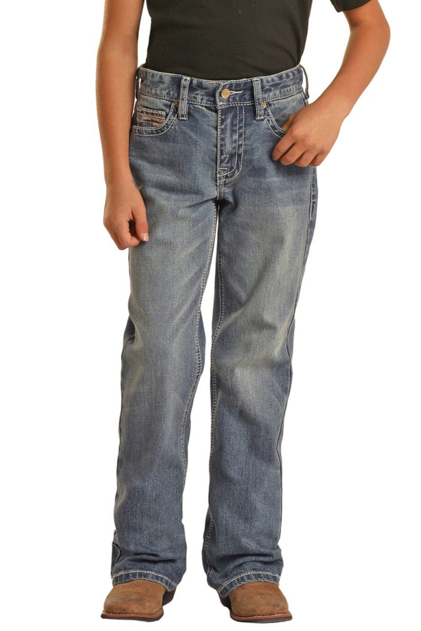 BOY'S ROCK & ROLL REGULAR FIT STRETCH BOOTCUT JEANS