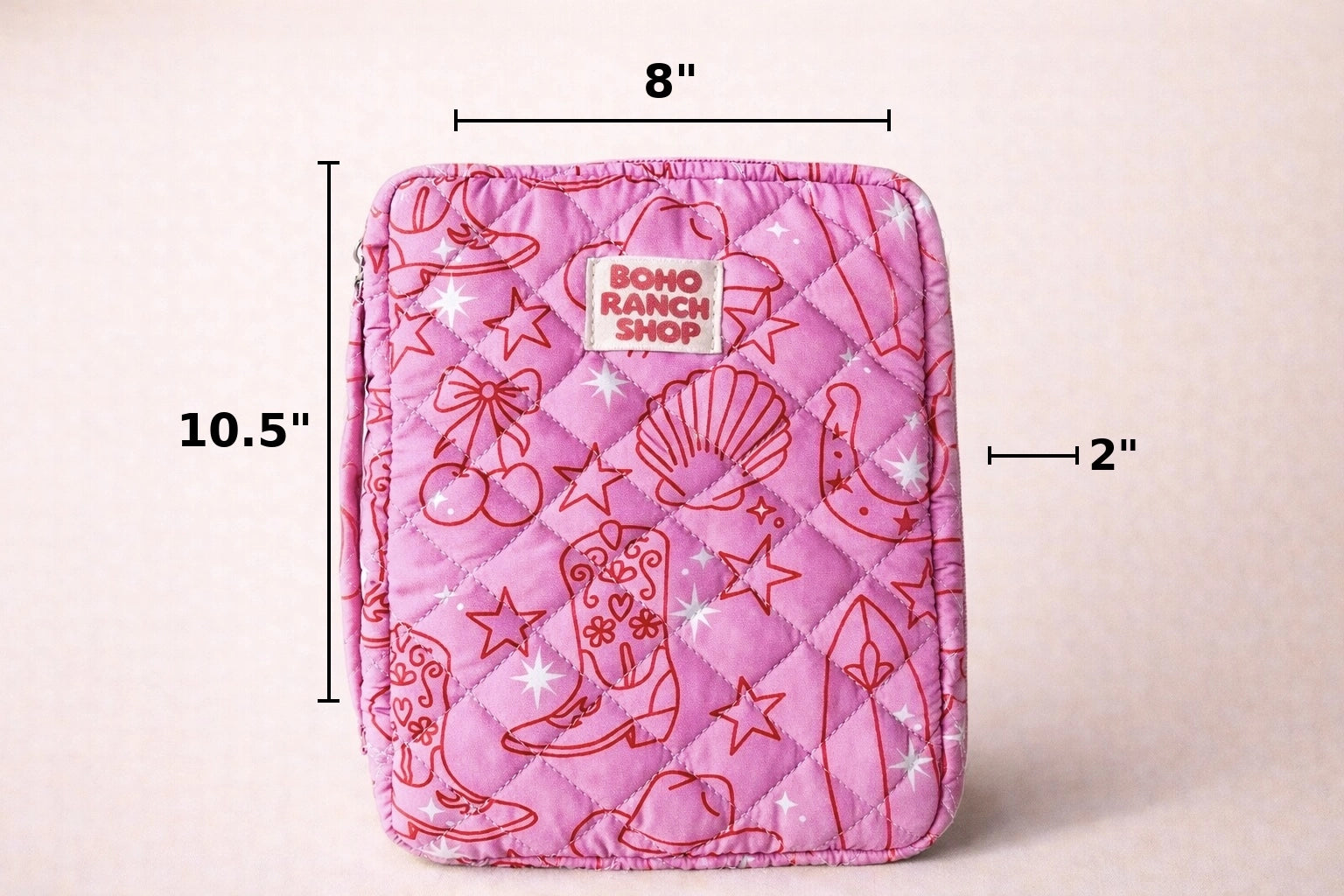 Quilted Bible Cover/Bible Case | Pink Western
