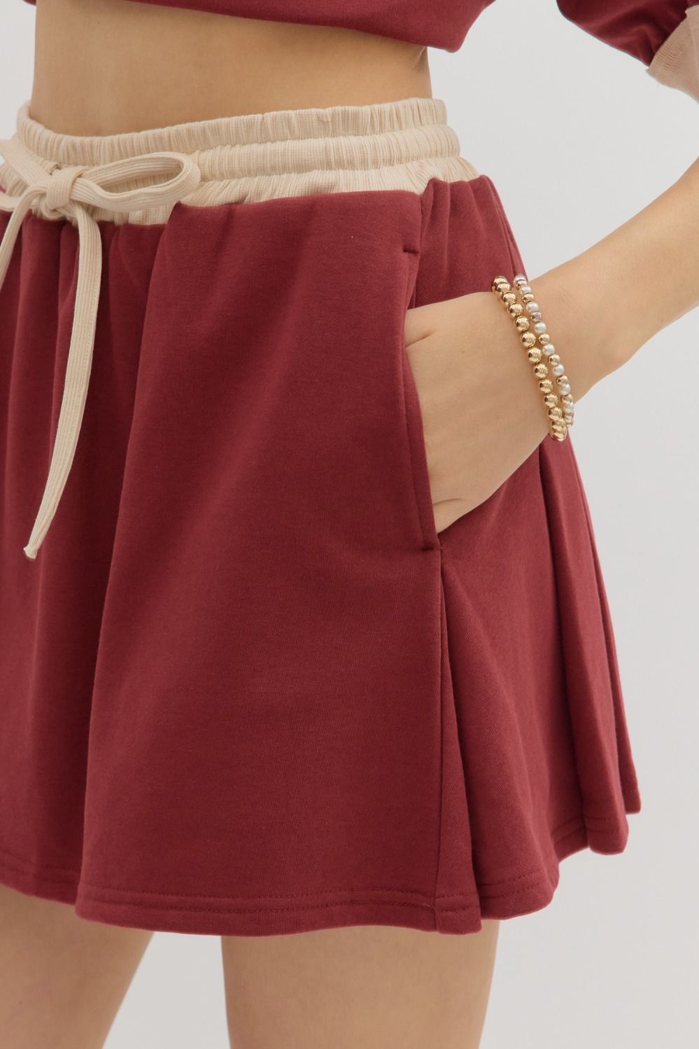 Casual Charm Skort in Burgundy