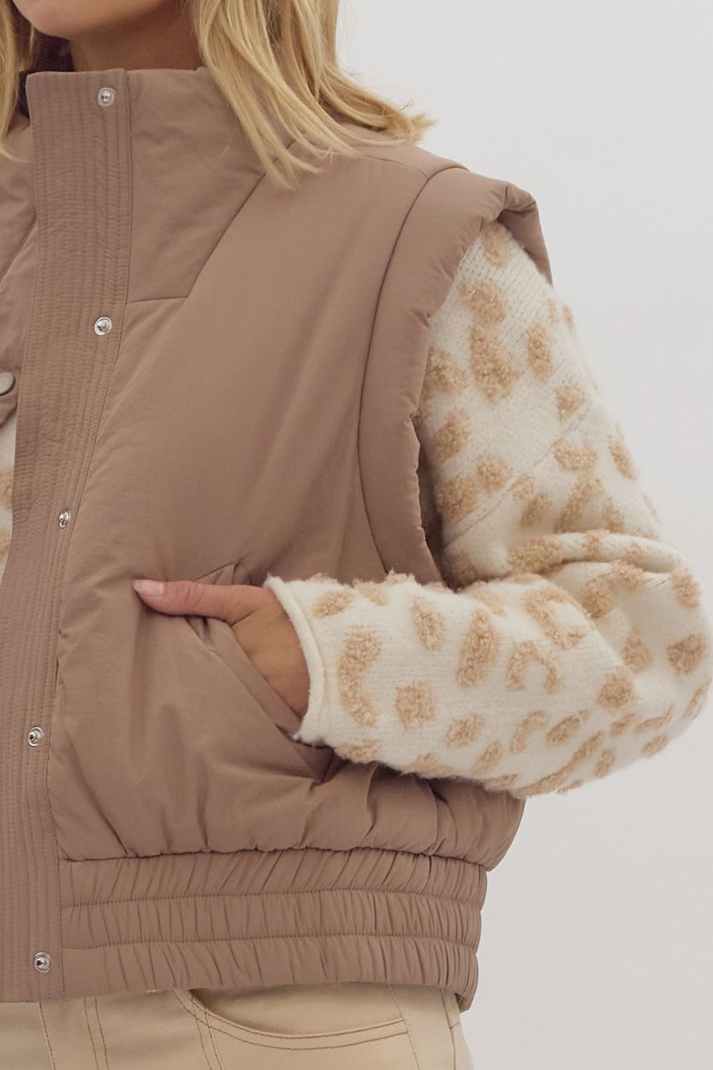 Mountain Top Morning Mocha Puffer Vest